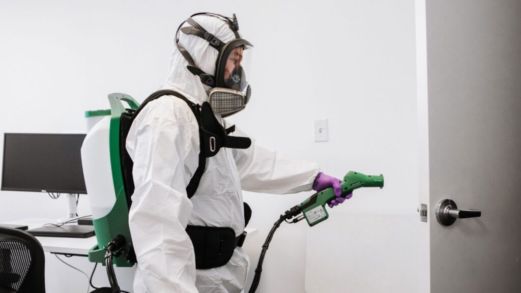 Disinfecting Office for COVID using Electrostatic Sprayer